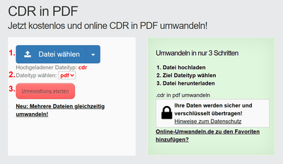 Anleitung CDR Dateien online in PDF konvertieren