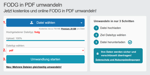 Anleitung FODG Dateien online in PDF konvertieren