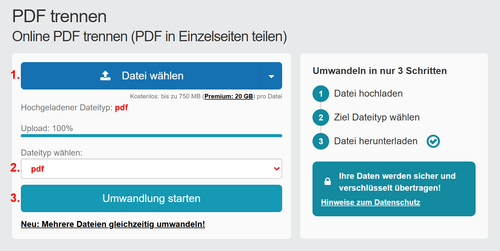 Wie kann ich PDF-Dateien in Einzelseiten auftrennen?