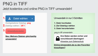 Anleitung PNG Dateien online in TIFF konvertieren