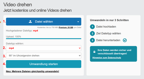 Wie kann ich Videos einfach online drehen?