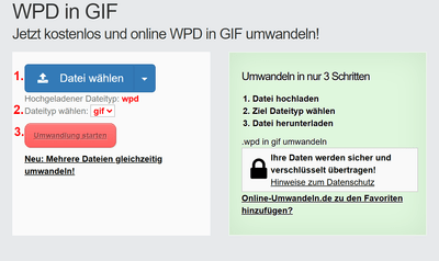 Anleitung WPD Dateien online in GIF konvertieren